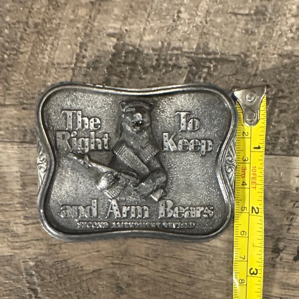 Bergamot Brass Works Ironic Silver Bear Belt Buckle